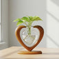 Plant Propagation Station, Heart Glass Vase, Solid Wooden Stand - color: 1 Pack