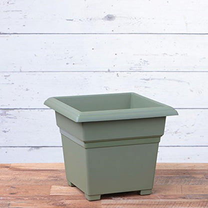 Root & Vessel Countryside Square Tub Planter, Sage, 18-Inch - color: Sage, size: 18-Inch