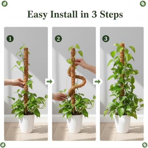 63" Moss Pole Monstera Plant Support Plant Stakes for Indoor Plants