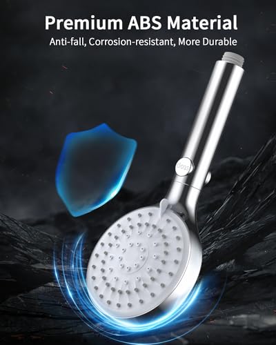 FASDUNT Shower Head with Handheld, High Pressure Showerhead with Long Hose - color: Premium Chrome, style: 6 Spray-Settings