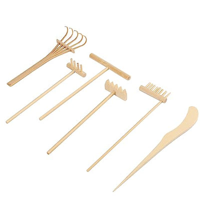 24 PCS DIY Sand Zen Garden Tools, Mini Zen Garden Rake Sets for Serenity and Spiritual Meditation, Tasteful and Elegant Zen Garden Accessories for Home Decor, and Father or Mother's Gift, by GNIEMCKIN