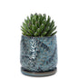 D'vine Dev Embossed Leaves Ceramic Planter, 5 in, Ocean Teal, 27-A-V-8 - color: Ocean Teal, size: 5 Inch