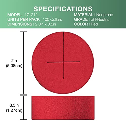 2” Neoprene Foam Inserts for Hydroponics Growing System, Clone Machine, Propagation Indoor Gardening, 100 Pack, Red - color: Red