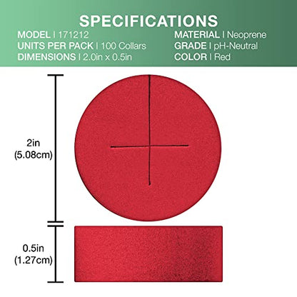 2” Neoprene Foam Inserts for Hydroponics Growing System, Clone Machine, Propagation Indoor Gardening, 100 Pack, Red - color: Red