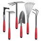 FLORA GUARD 6-Piece Garden Tool Set, Heavy Duty Steel Hand Tools - style: RED