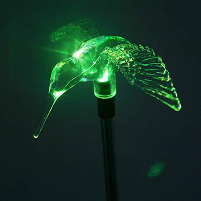 QIDEA Outdoor Solar Hummingbird Garden Stake Light for Outside Yard Decor