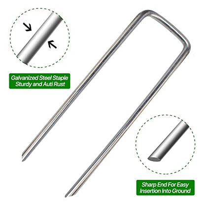 4 Inch Landscape Staples Galvanized Garden Stakes 100 Pack - size: 4inch100pcs