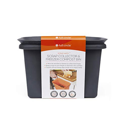 Full Circle Counter Catcher Compost Bin, Fits in Freezers, Slate - color: Slate