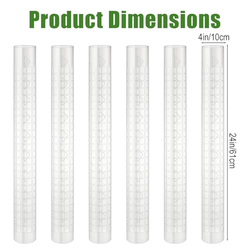 6 Pcs Plastic Moss Pole for Monstera 6×24'' Plant Poles for Climbing Plants Shaped Plant Support Indoor Use with Sphagnum Moss for Climbing Plants Work 24 Inch
