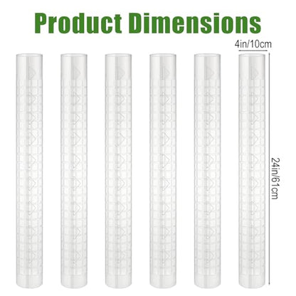 6 Pcs Plastic Moss Pole for Monstera 6×24'' Plant Poles for Climbing Plants Shaped Plant Support Indoor Use with Sphagnum Moss for Climbing Plants Work 24 Inch