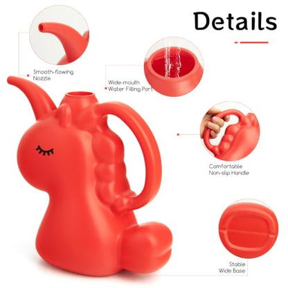 XXXFLOWER Unicorns Indoor Watering Can 1/4 Gallon 1 L Red - size: Red