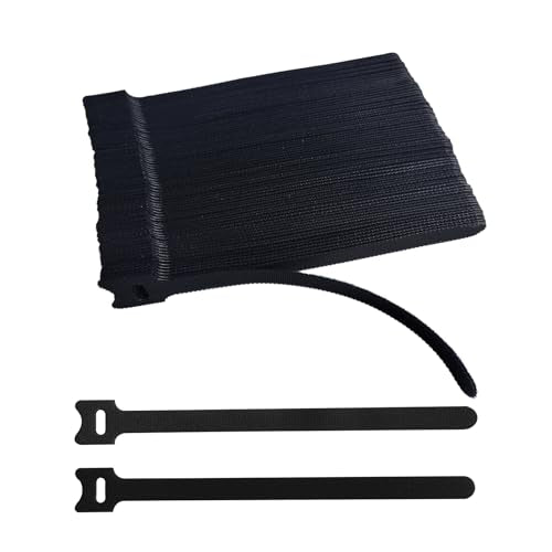 8 Inches 100PCS Black Reusable Cable Ties,Multi-purpose Adjustable Cord Straps,Cable Organizer,Cord Wrap and Hook Loop Cords Management,Adjustable Cord Ties - size: 8inches-100PCS