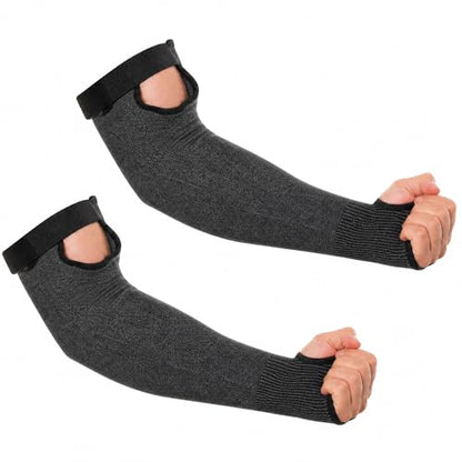 Cut Resistant Arm Sleeves Protective Sleeves for Daily Gardening Farm Work - color: Black