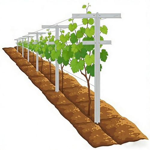 MRGARDEN 5-Feet Grape Vine Trellis 2packs for Raspberry, Grape Vines, Outdoor Climbing Plants, Heavy Duty Fiberglass Stake Vineyard Trellis, Rust-Proof, Easy to Install Garden Trellis - size: 5 Feet-2trellis