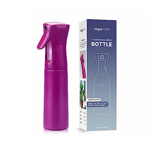 VIGOR PATH Continuous Mist Purple Spray Bottle 300ml Fine Mist for Hair - color: Light Purple - 10oz