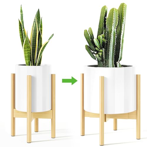 MUDEELA Plant Stand for Indoor, Bamboo Material, Natural, 14.5 Inch Tall - color: Natural, size: 1 Pack - 14.5 Inch Tall
