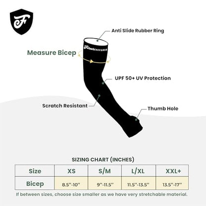 FARMER'S DEFENSE Gardening Arm Sleeves|UV Cooling Protective Sleeve Women & Men|Anti-Scratch Cover Sun UPF Outdoor Protection - Black - L/XL - color: Black, size: Large/Extra Large
