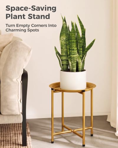 Bamworld Metal Plant Stand 15 (Gold) - color: Gold