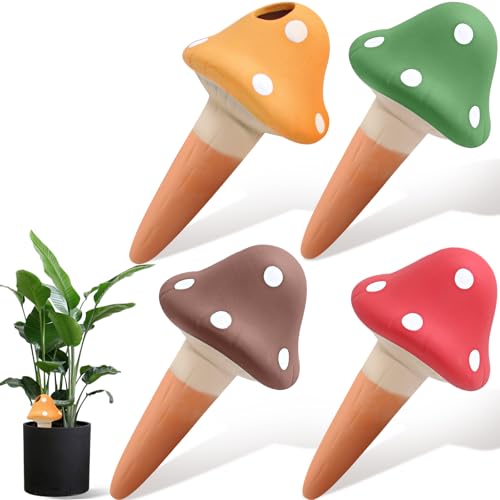 4PCS Terracotta Self Watering Spikes, Mushroom Shaped Self Watering Globes - color: Style 3