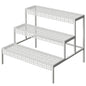 aboxoo 3-Tier Rectangular Metal Plant Stand, Ladder Flower Pot Rack - color: White, size: 27.5"L x 23.6"W x 23.6"H