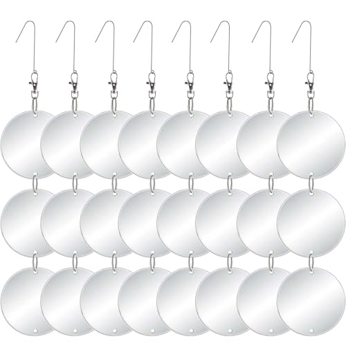 Chephon Upgraded Bird Scare Discs Set - Large 24 Discs - Highly Reflective Double-Sided Bird Reflectors Scare Devices - Better to Keep Most Birds Away Like Woodpecker and Pigeon - size: 24 Count (Pack of 1)