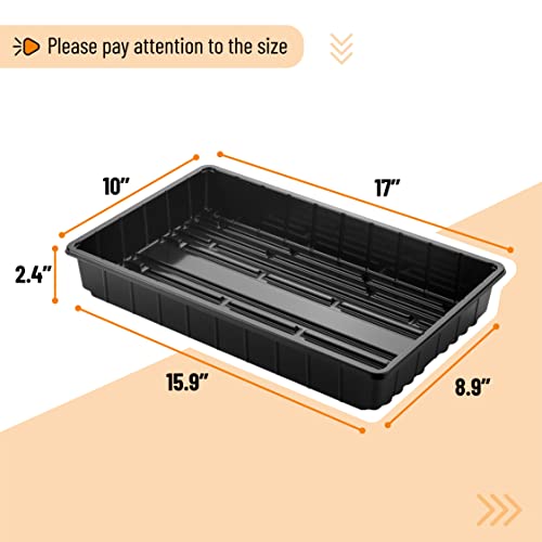Mr. Pen- Seed Starter Trays, 5 Pack, 17"x10"x2.4" - color: Black, size: 5 Pack