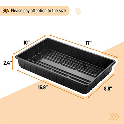 Mr. Pen- Seed Starter Trays, 5 Pack, 17"x10"x2.4" - color: Black, size: 5 Pack
