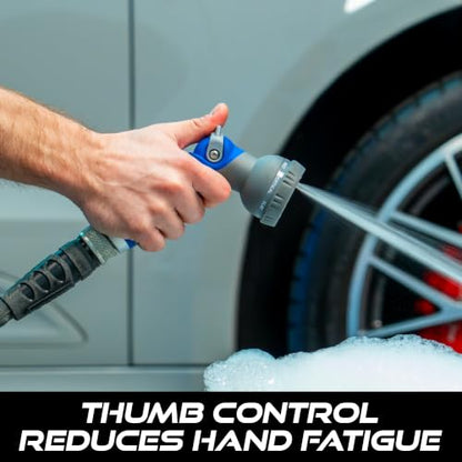 VIKING Hose Nozzle, 8 Spray Patterns, Thumb Control for Cars and Homes - style: 8 Pattern Thumb Control