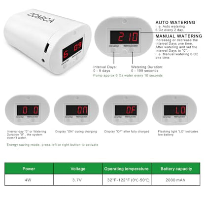 DOMICA Automatic Plant Waterer Indoor Self Watering System for 16 Potted Plants, Auto Drip Irrigation Kit Water Timer