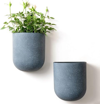 LA JOLIE MUSE Wall Planters for Indoor Plants, Hanging Flower Pots, 2 Pack - color: Gray