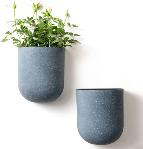 LA JOLIE MUSE Wall Planters for Indoor Plants, Hanging Flower Pots, 2 Pack - color: Gray