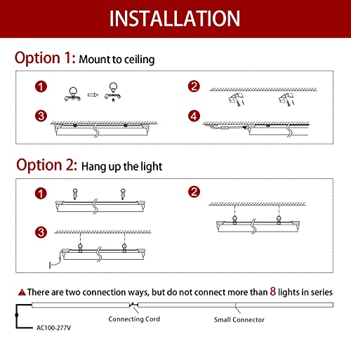Grow Light for Plant, T8, 2FT, 192W, Full Spectrum, 8 Pack, Linkable - size: 2FT-24W