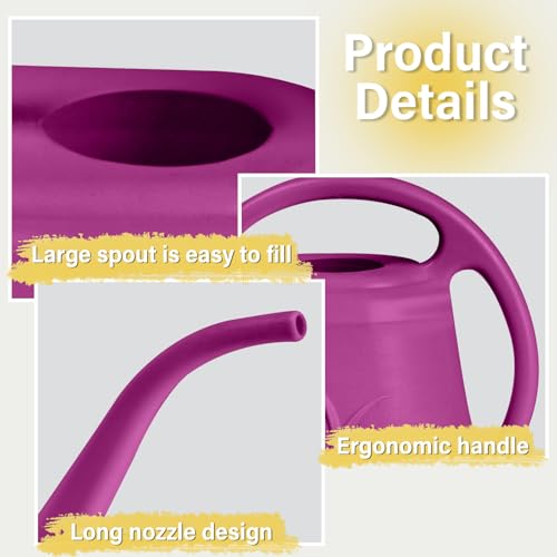 Hand Watering Can - for Home Plant Garden - 1 Gallon - Rose Red - color: Rose Red