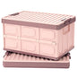 Pink Collapsible Storage Bins with Lids 2-Pack, Folding Plastic Stackable Utility Crates 30L, Durable Containers for Home & Garage Organization - color: Pink