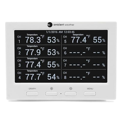 Ambient Weather WS-3000-X3 Thermo-Hygrometer Monitor w/ 3 Remote Sensors - size: 1 Console / 3 Sensors