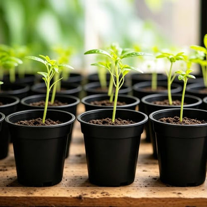 120 Pcs 2 Inch Black Mini Nursery Pots, Seedling Pots with Drainage Holes - color: Black