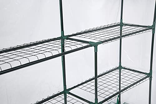 Miracle-Gro Walk-in Greenhouse, Removable Shelves, Transparent, 4'8" Square - size: 4'8" x 4'8" x 6'5" - Translucent