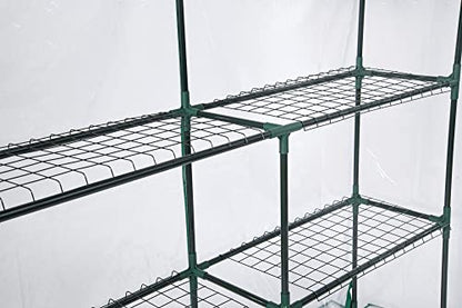 Miracle-Gro Walk-in Greenhouse, Removable Shelves, Transparent, 4'8" Square - size: 4'8" x 4'8" x 6'5" - Translucent