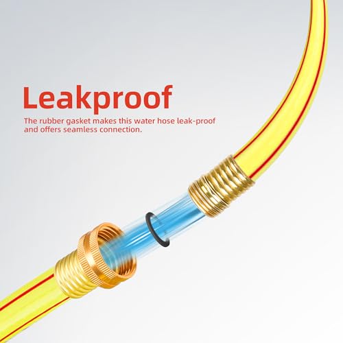 10ft 3/4 in. Short Leader Garden Hose, Solution4Patio, Male/Female Fittings - color: Yellow/Red, size: 3/4 in. x 10 ft.