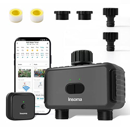 Smart Hose Watering Timer with Wi-Fi Hub, Automatic Irrigation System Controller for Lawns and Yard, Compatible with Alexa