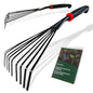 2 Pack Small Hand Rake for Gardening, Mini Leaf & Shrub Rake with Durable Steel Tines, Ergonomic Non-Slip Handle for Flower Beds, Lawn, Leaves & Yard Cleanup