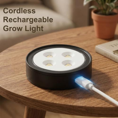 2 Pack Rechargeable Grow Light, Cordless Full Spectrum LED for Indoor Plants, Magnetic Mount, Timer & Remote, USB-C 2000mAh for Shelf, Herbs, Succulents, Seedlings & Greenhouse (Black)