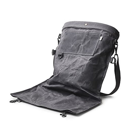 Barebones Harvesting and Gathering Bag - Foraging, Harvest and Fruit Picking Bag with Convertible Straps - Water-Resistant Waxed Canvas Gardening Tool(Slate Gray) - color: Slate Gray