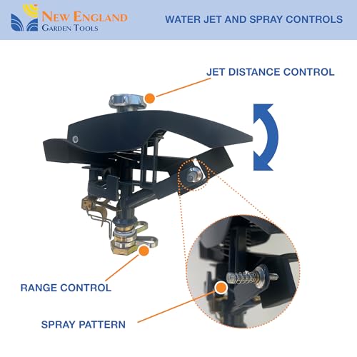 Heavy Duty Tripod Sprinkler 300003, Long Range Sprinkler with 100 FT Reach, 6 Feet Adjustable Tripod Height, 360° Range Control, for Farm, Lawn, Field, Orchard Irrigation by New England Garden Tools