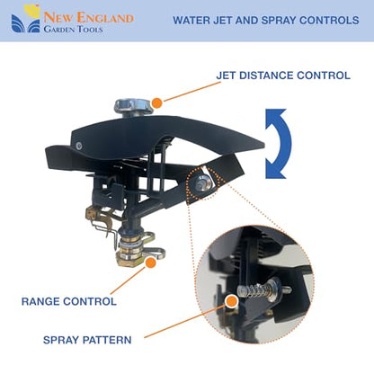 Heavy Duty Tripod Sprinkler 300003, Long Range Sprinkler with 100 FT Reach, 6 Feet Adjustable Tripod Height, 360° Range Control, for Farm, Lawn, Field, Orchard Irrigation by New England Garden Tools