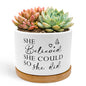 Inspirational Decor Plant Pots for Women, She Believed Could So She Did Encouragement Ceramic Succulent Flower Planters(No Plants)