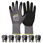 LOCCEF MicroFoam Nitrile Coated Safety Work Gloves - color: Grey 6-pairs