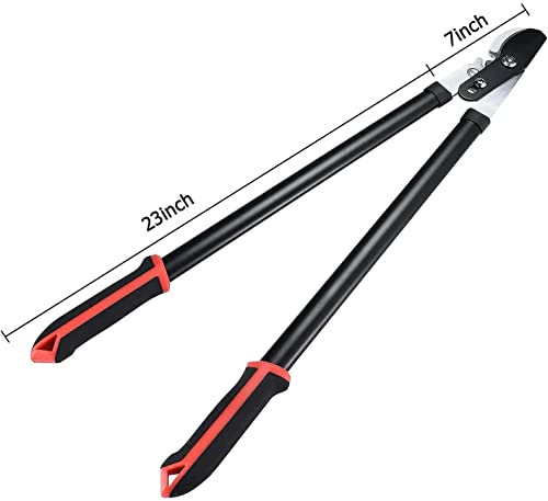 Kapoo Bypass Lopper 30 Inch Tree Trimmer with Compound Action, Chops Thick Branches with Ease, with 1.75" Cutting Capacity Tree Pruner B06 Red,Black,Loopers-b06