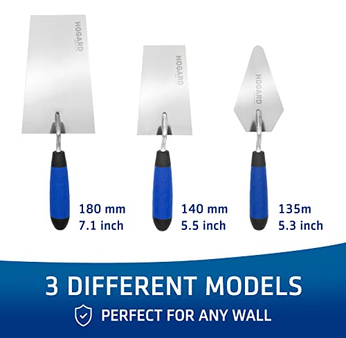 7" Margin Trowel Premium | Made of Stainless Steel | Flat Masonry Hand Trowel Tool with Soft Grip Handle | The Best Bucket Trowel Concrete Tool.