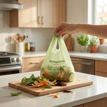 1.6 Gallon Compostable Bags, 220 Count, 6 Liter, Extra Thick - color: 1.6Gal 220Pcs